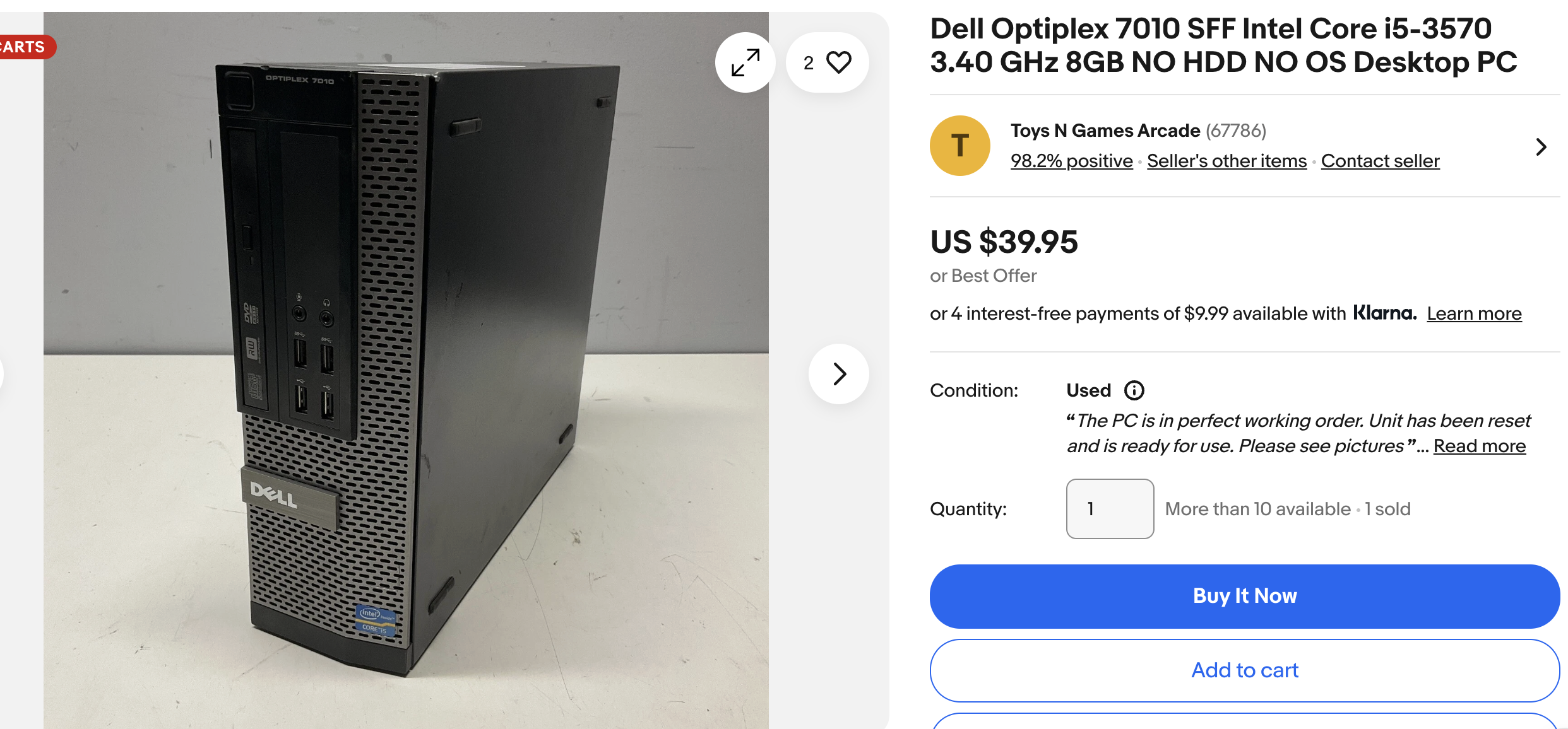 Good price, no HDD