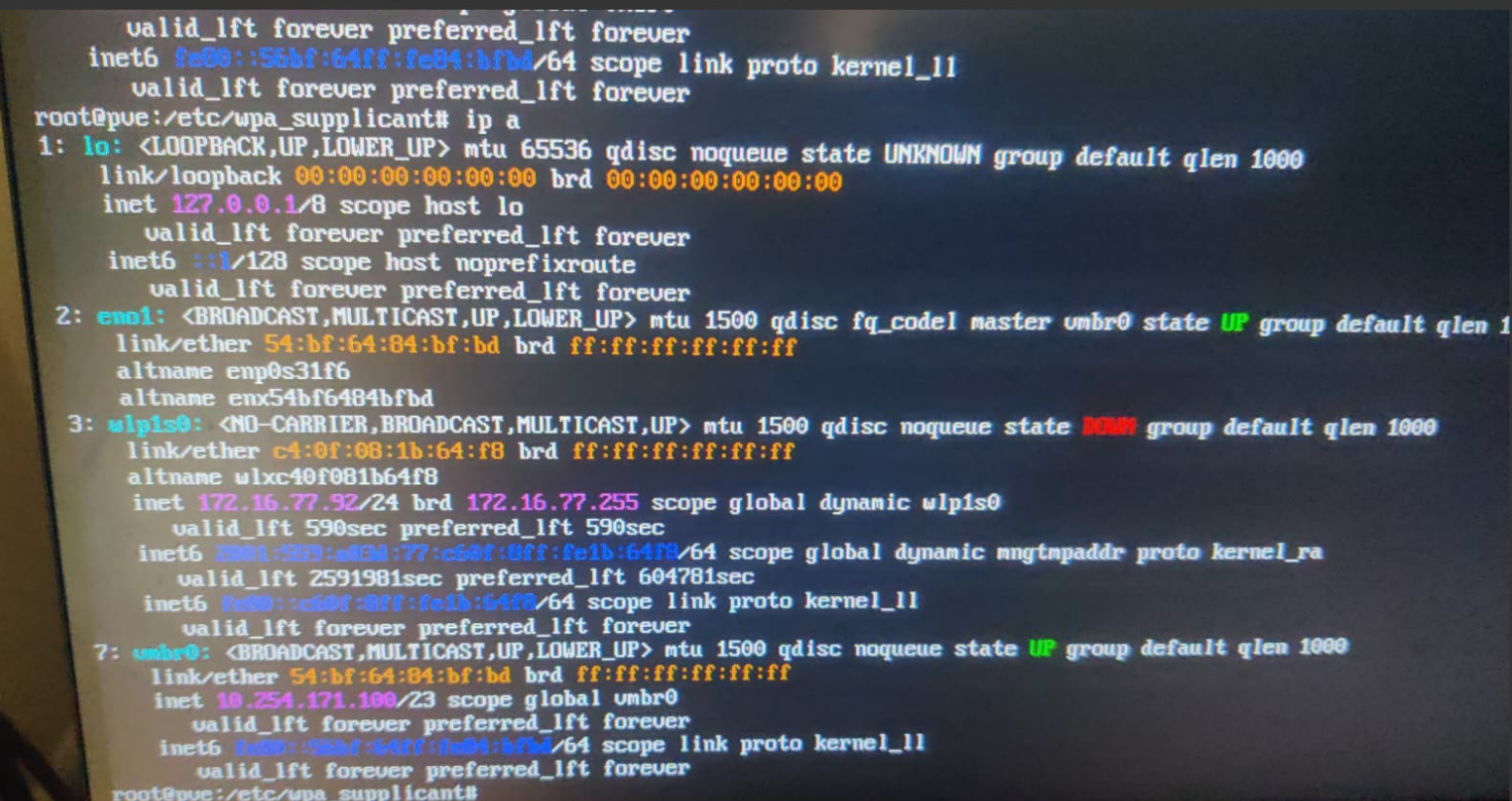 ifup error